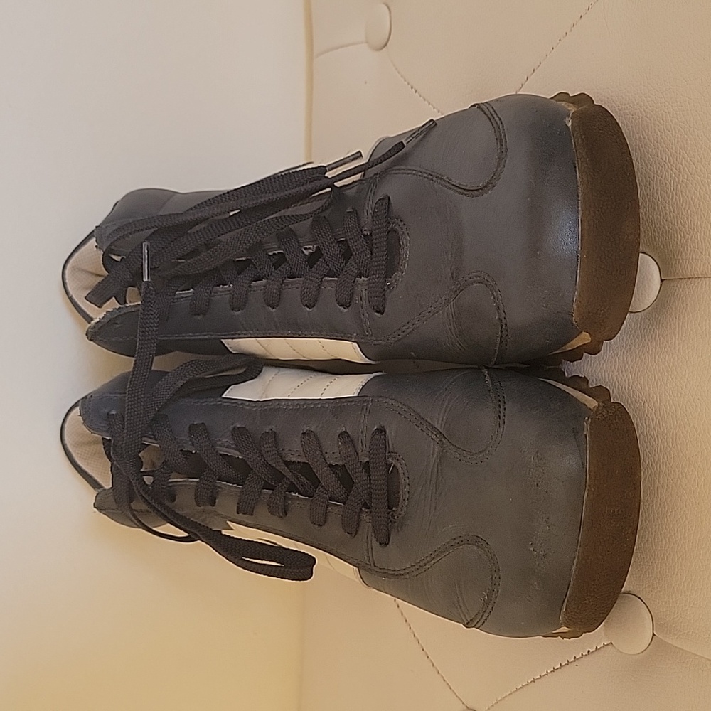 Vintage GBX Navy men's leather lace-up high top sneakers Size 11M - Picture 4 of 16